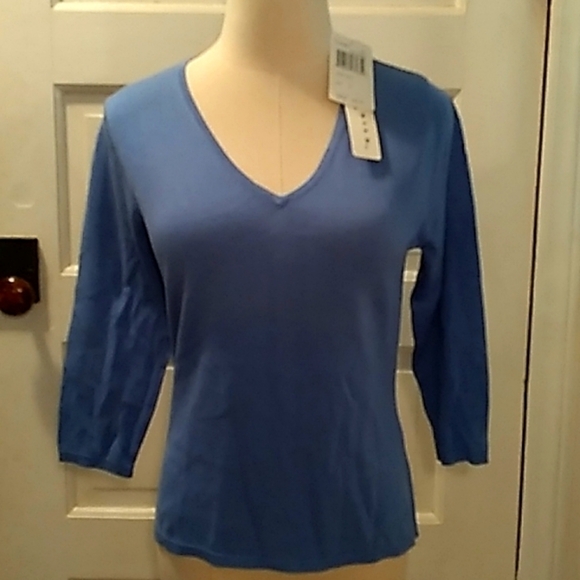August Silk blue small 100% silk shirt nwt - Picture 1 of 3